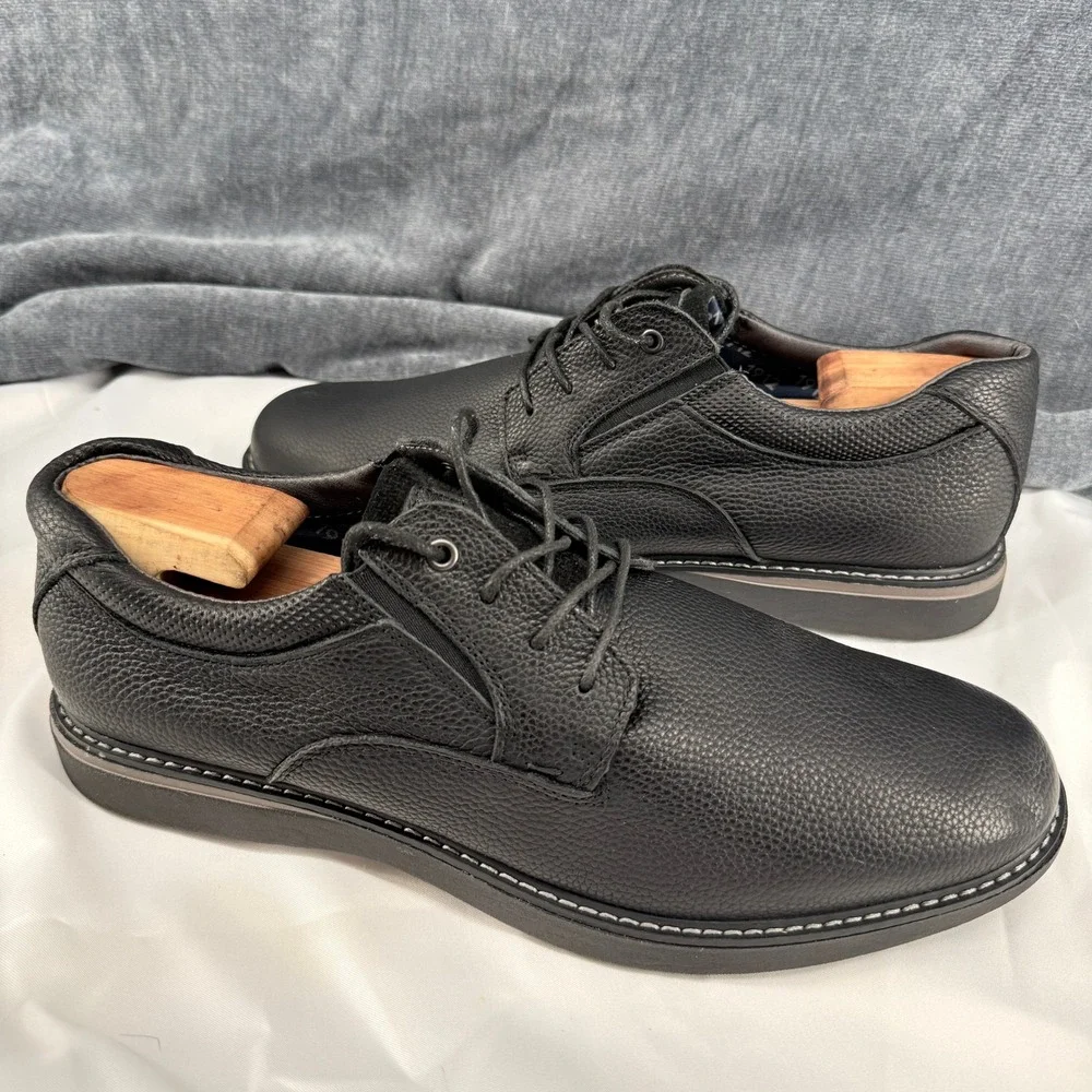 Nunn Bush Oxford Mens 13M Black Leather Comfort Gel Memory Foam Minimalist
